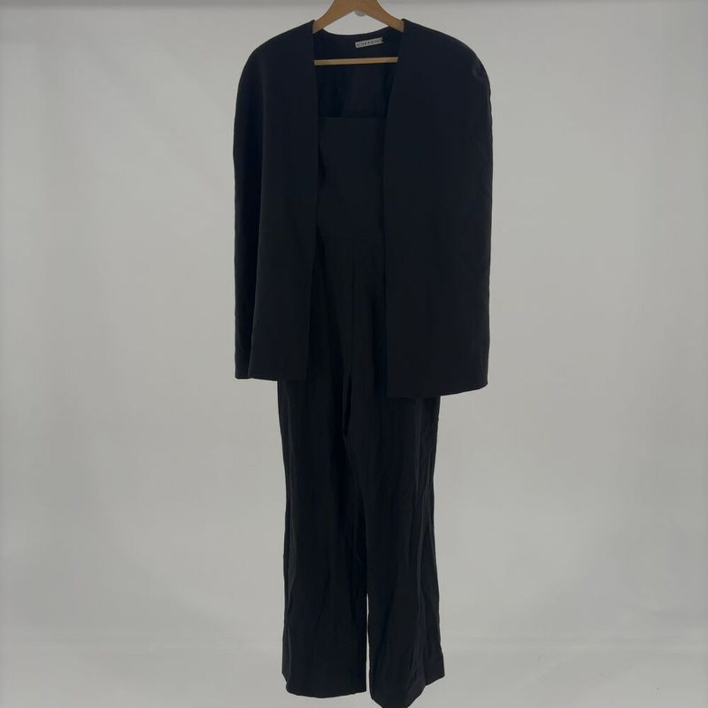 Alice + Olivia Nova Cape Jumpsuit in Black 2 Piece Set